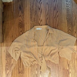 Faithful the Brand - Cropped, Striped Tie Shirt